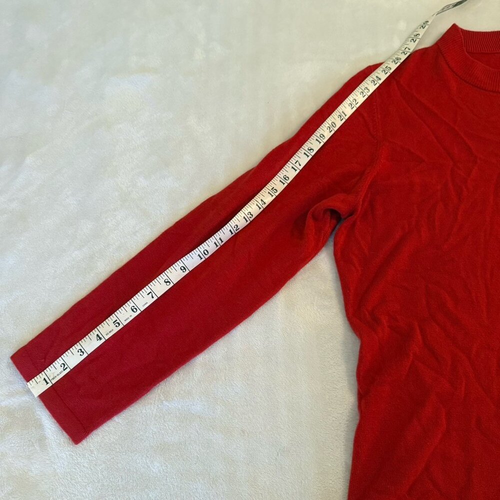 Quacker Factory 1/4 Side Zip Rhinestone Pullover Sweater Womens 1X Red Cozy Soft - Picture 8 of 12